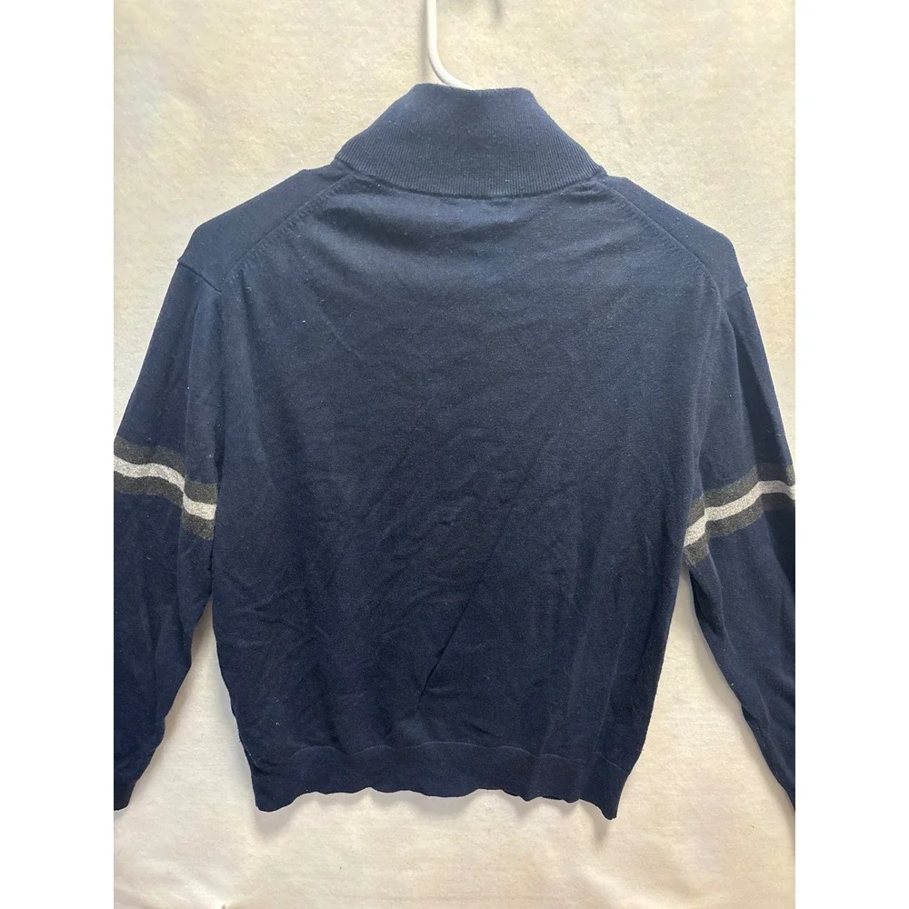 Banana Republic Mens Navy Blue Pima Cotton& Cashmere 1/4 Zip Sweater Size M